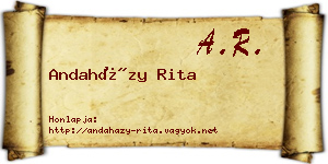 Andaházy Rita névjegykártya