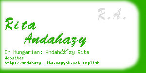 rita andahazy business card